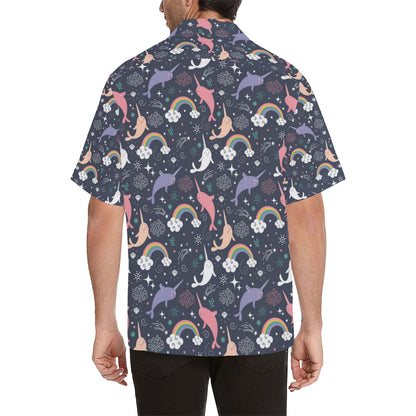 Narwhal Pattern Print Design 01 Men's Hawaiian Shirt