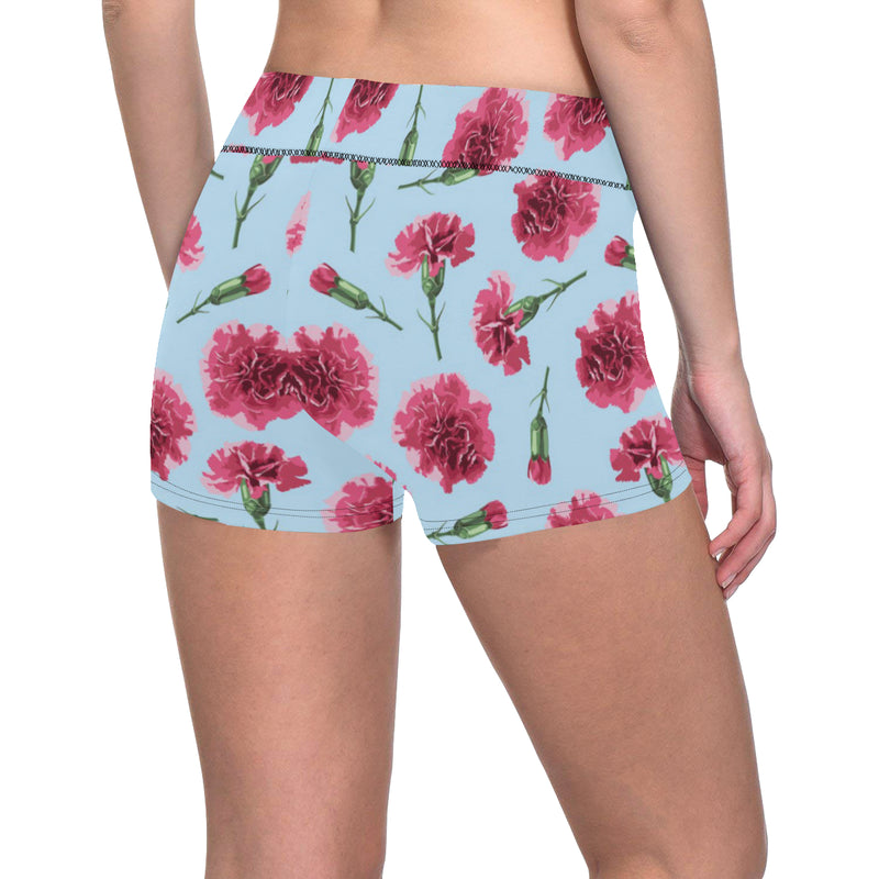 Carnations Pattern Print Design CN01 Yoga Shorts