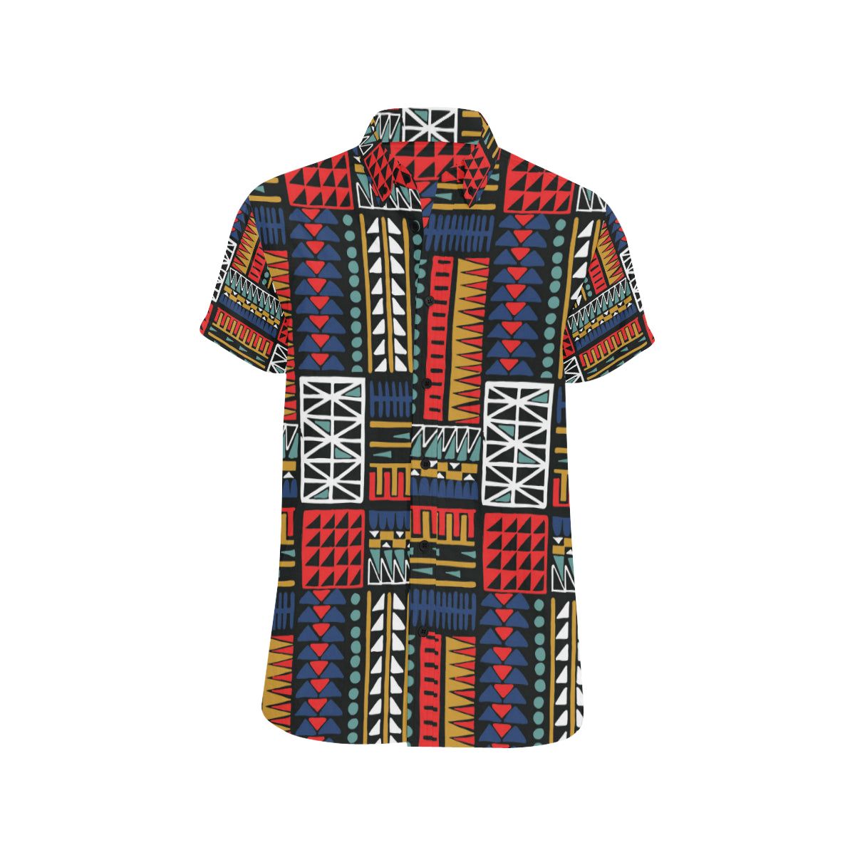 Kente Pattern Print Design 02 Men's Short Sleeve Button Up Shirt