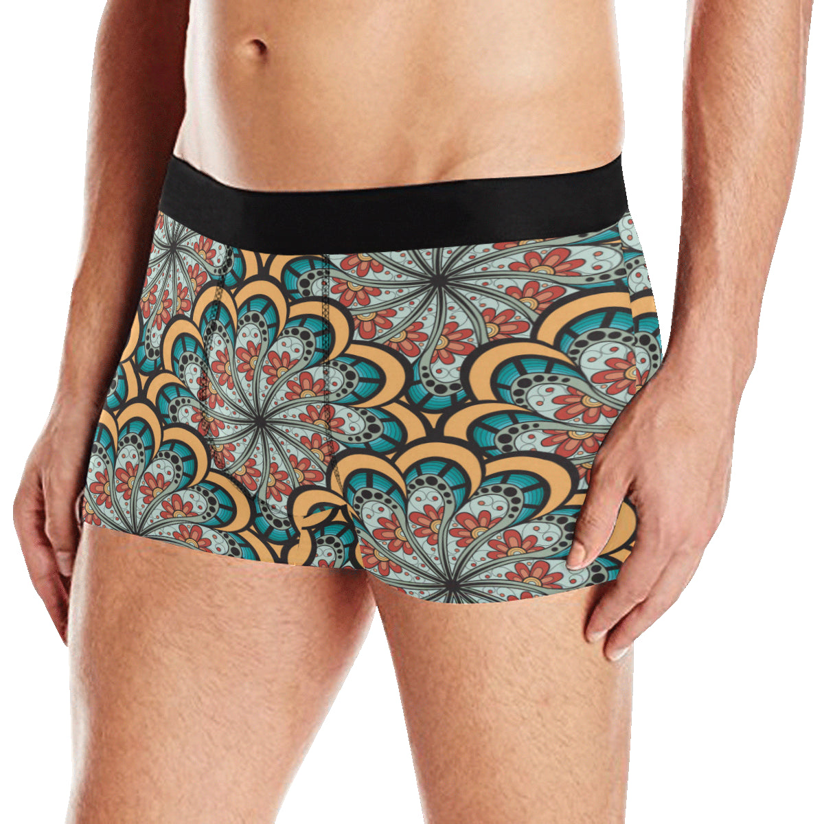 Mandala Pattern Print Design 01 Men's Boxer Briefs