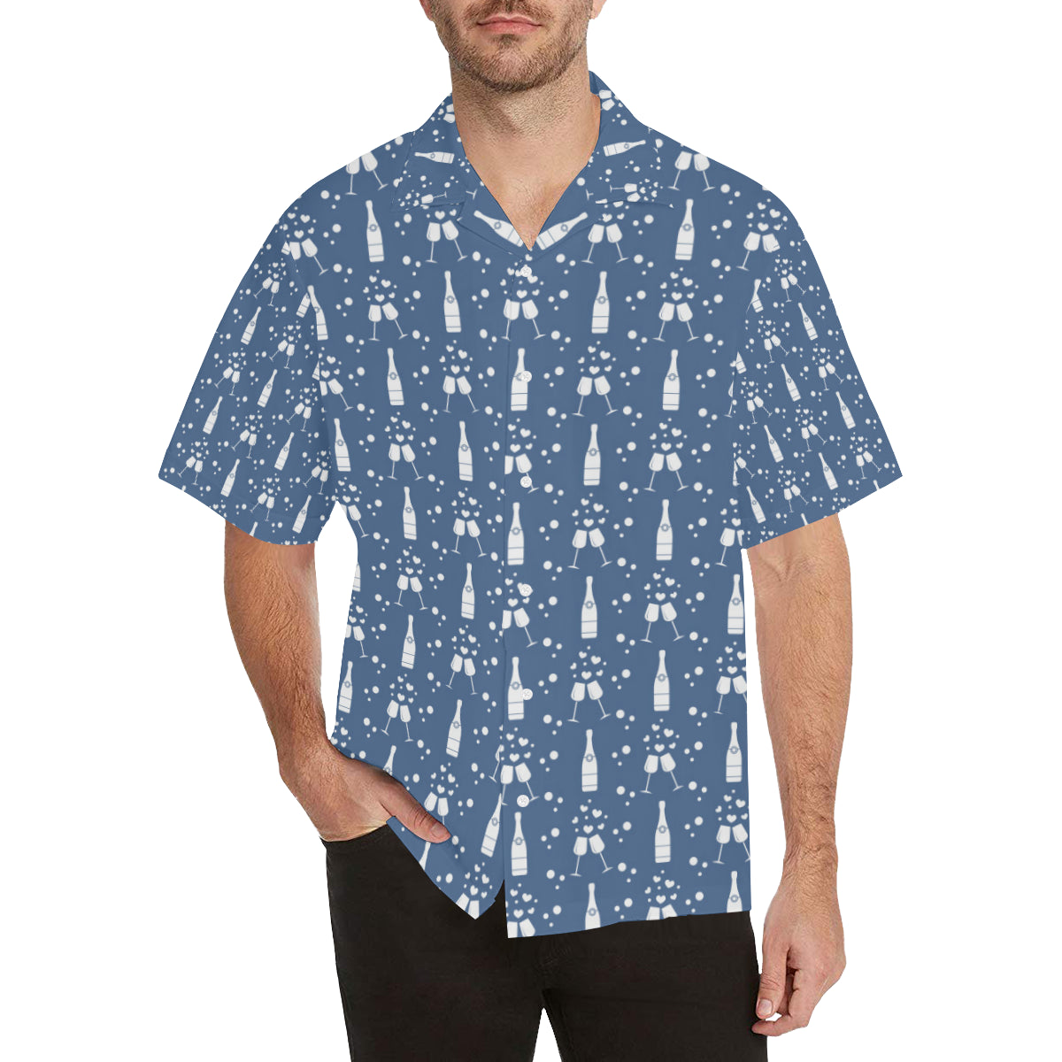 Champagne Pattern Print Design 05 Men's Hawaiian Shirt