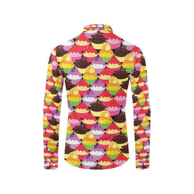 Cupcake Pattern Print Design CP02 Men's Long Sleeve Shirt