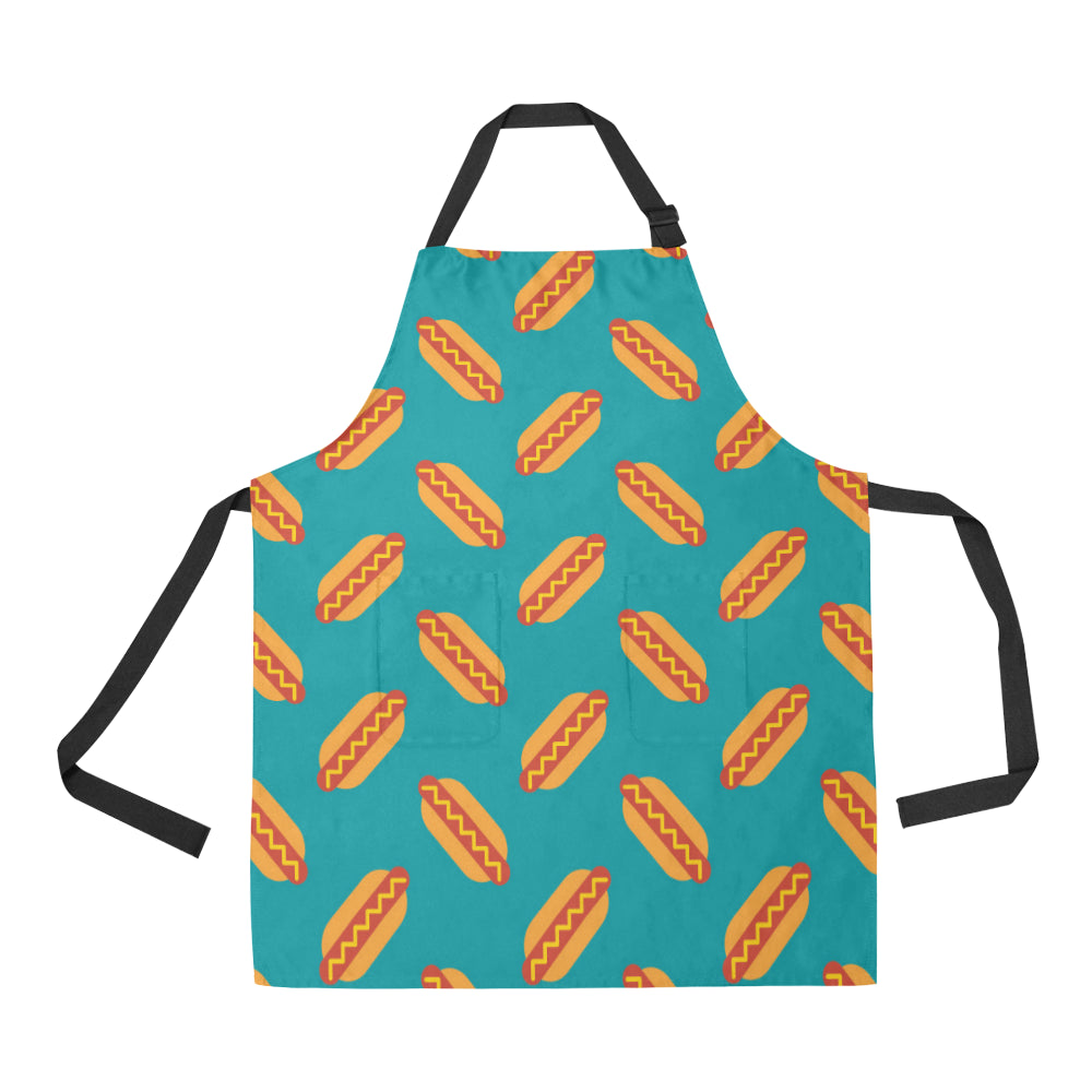 Hot Dog Pattern Print Design 03 Apron with Pocket