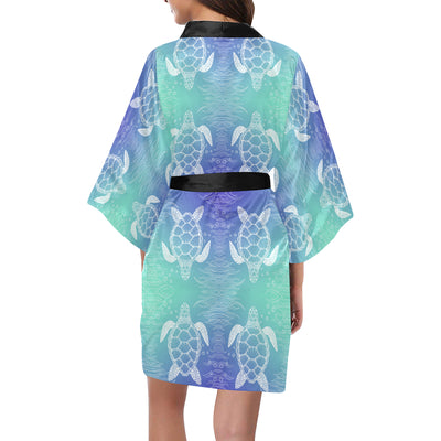 Sea Turtle Draw Women Kimono Robe