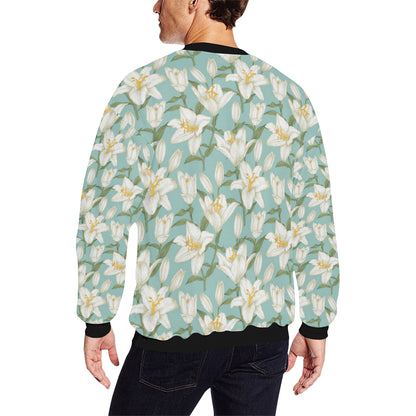 Lily Pattern Print Design LY09 Men Long Sleeve Sweatshirt