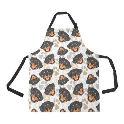 Rottweiler Pattern Print Design A03 Apron with Pocket