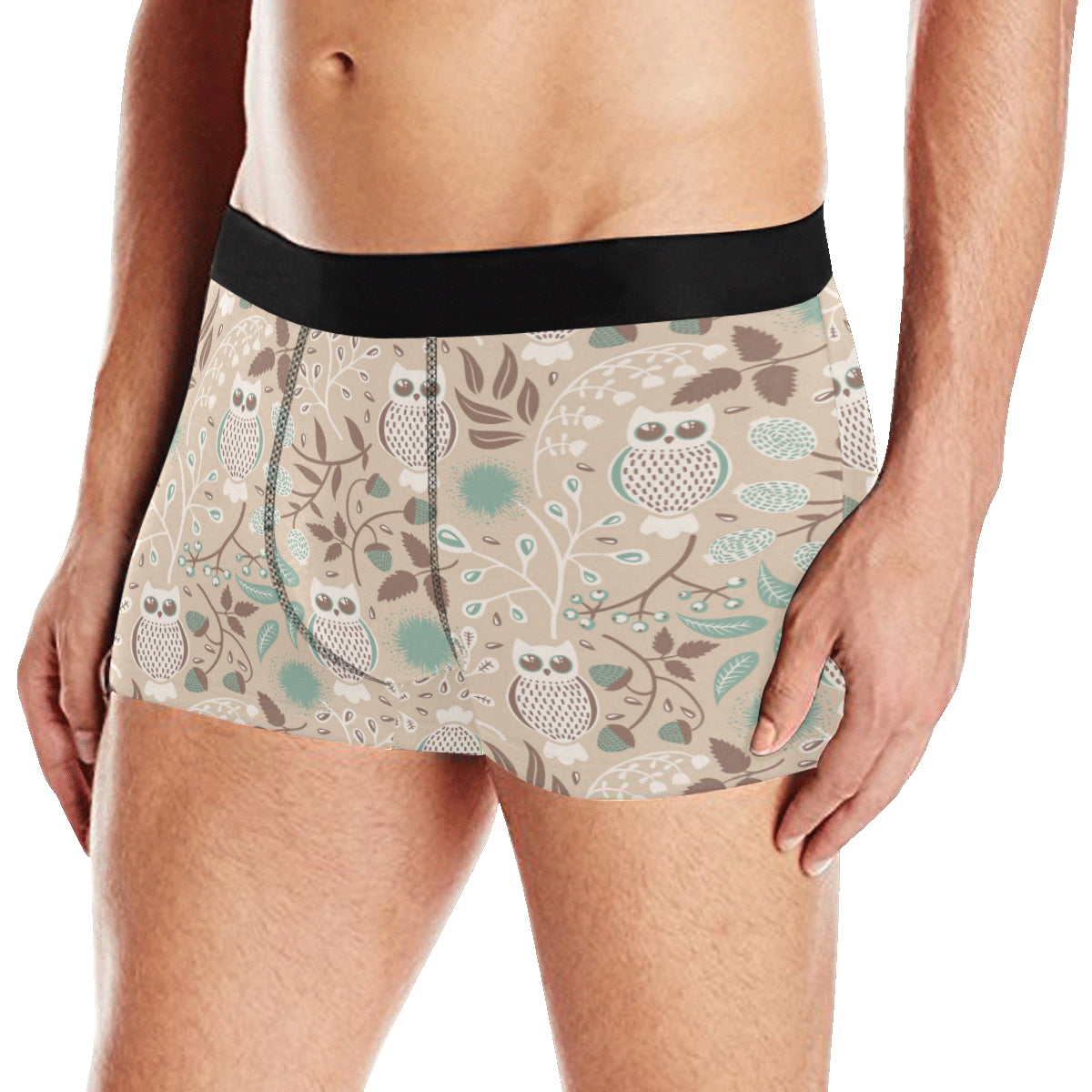 Owl Pattern Print Design A02 Men's Boxer Briefs