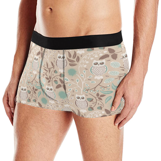Owl Pattern Print Design A02 Men's Boxer Briefs