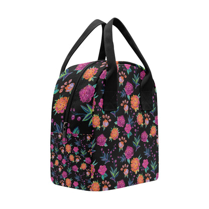 Marigold Pattern Print Design MR02 Insulated Lunch Bag