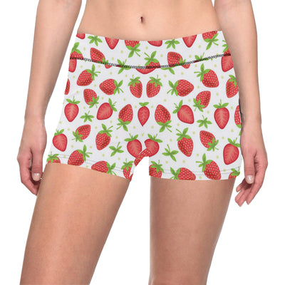 Strawberry Pattern Print Design SB07 Yoga Shorts