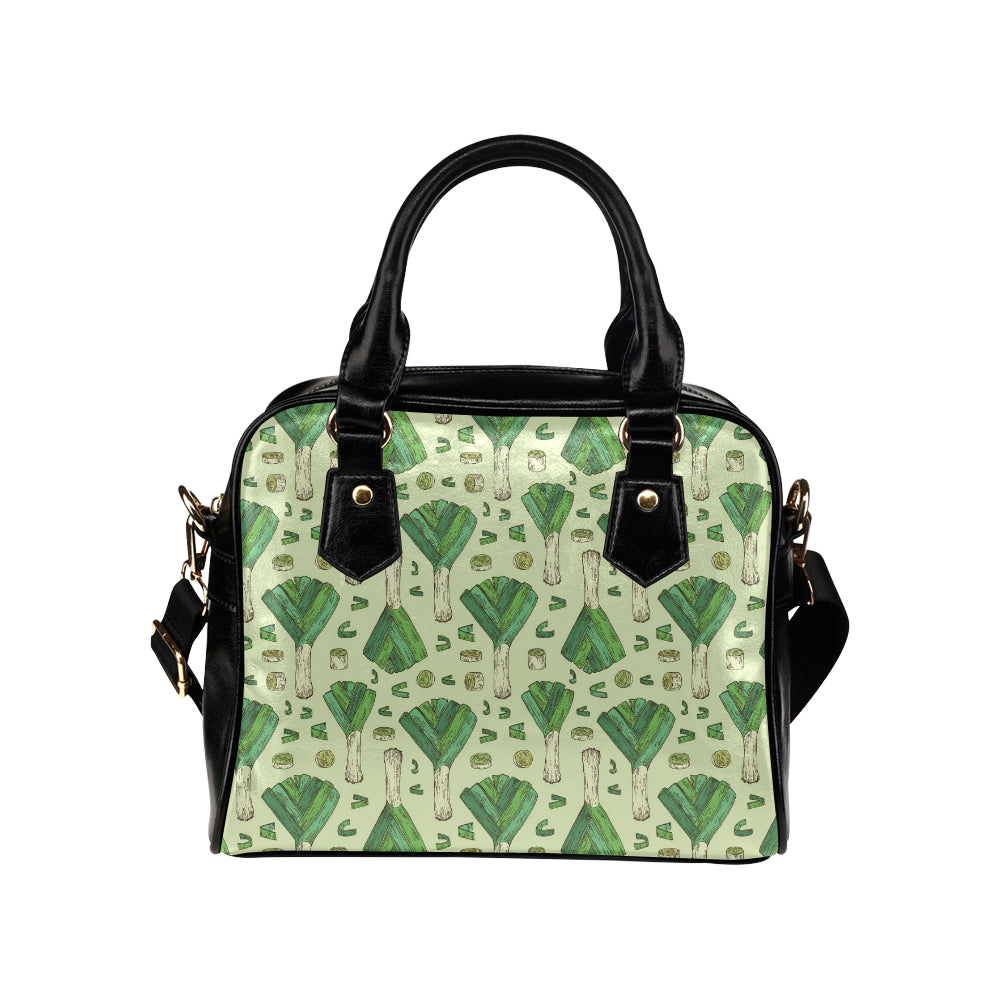 Leek Pattern Print Design 04 Shoulder Handbag