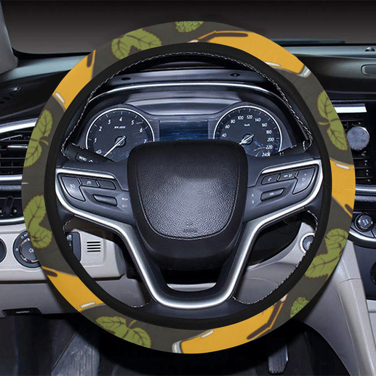 Beer Iris Pattern Print Design 02 Steering Wheel Cover with Elastic Edge