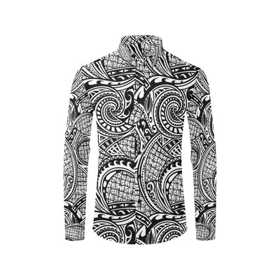 Polynesian Tribal Pattern Men's Long Sleeve Shirt