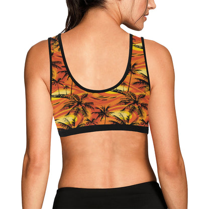 Palm Tree Pattern Print Design A02 Sports Bra