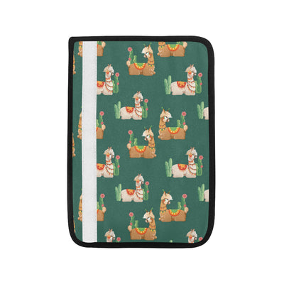 Llama Cactus Pattern Print Design 07 Car Seat Belt Cover