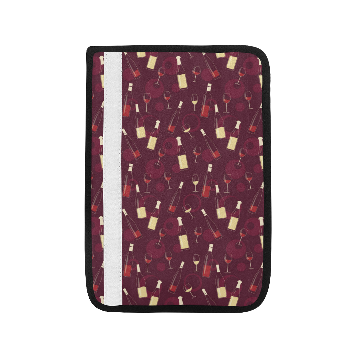 Wine Themed Pattern Print Car Seat Belt Cover