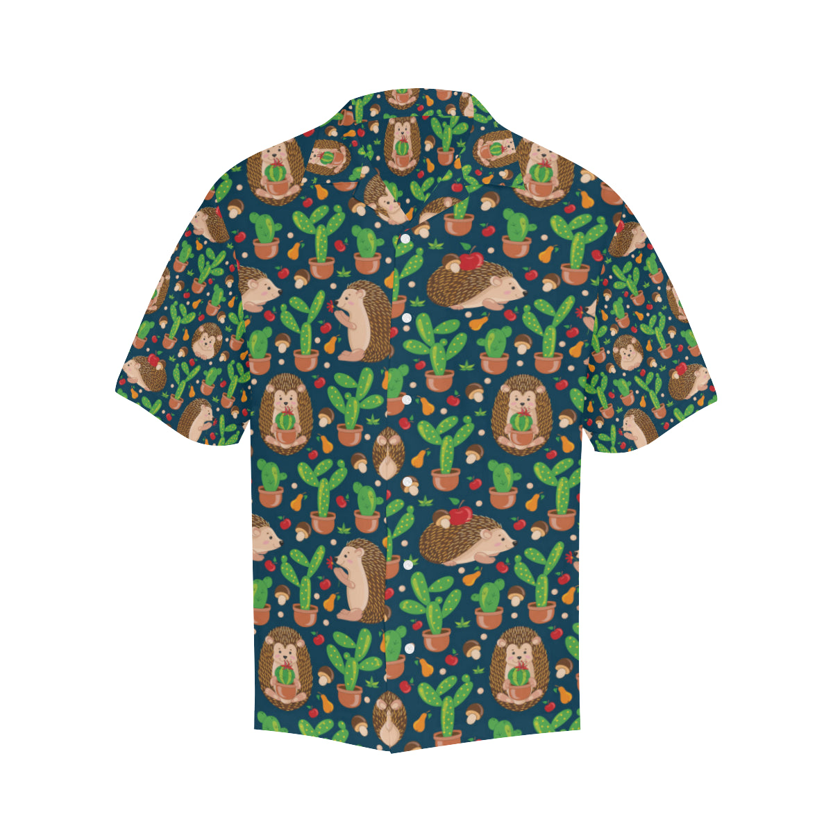 Hedgehog Cactus Pattern Print Design 04 Men's Hawaiian Shirt