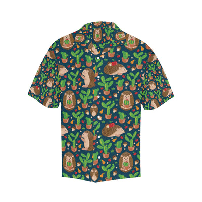 Hedgehog Cactus Pattern Print Design 04 Men's Hawaiian Shirt