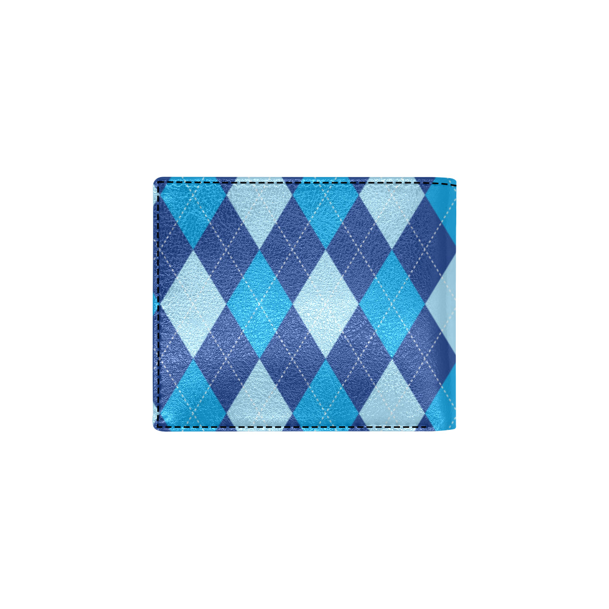 Argyle Blue Pattern Print Design 02 Men's ID Card Wallet
