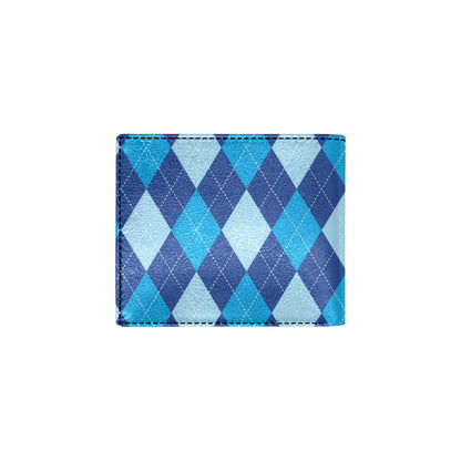 Argyle Blue Pattern Print Design 02 Men's ID Card Wallet