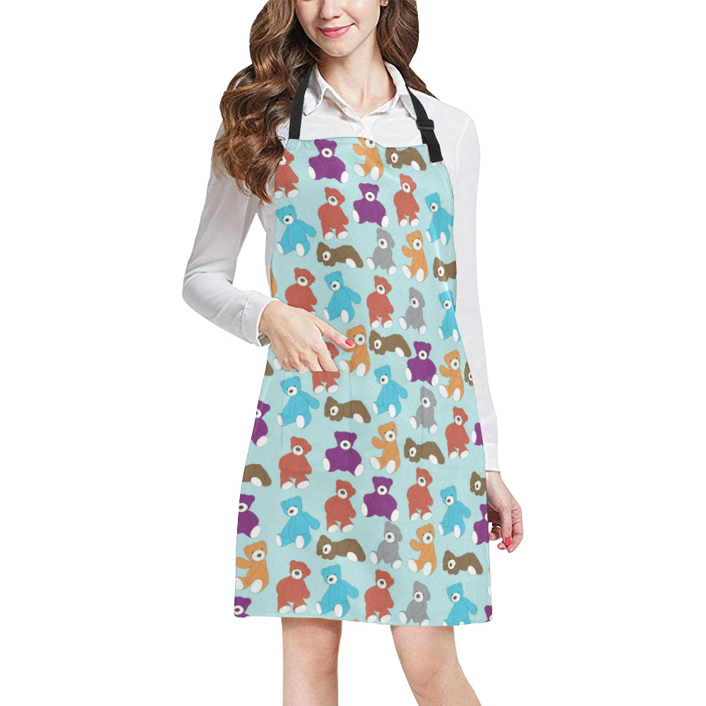 Bear Cute Pattern Print Design 03 Apron with Pocket