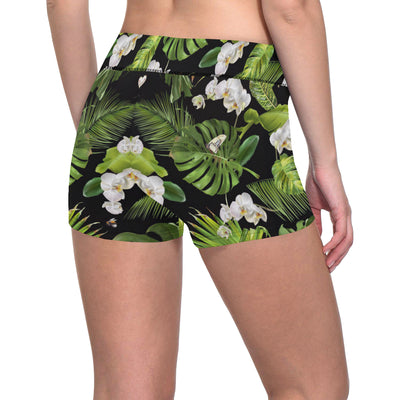 Tropical Flower Pattern Print Design TF026 Yoga Shorts