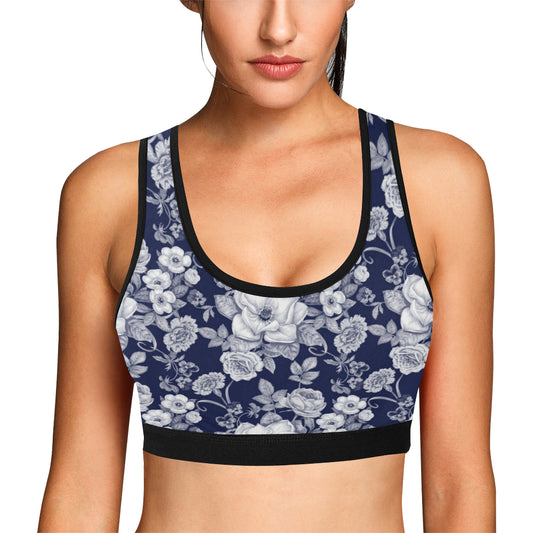 Floral Infrared Pattern Sports Bra