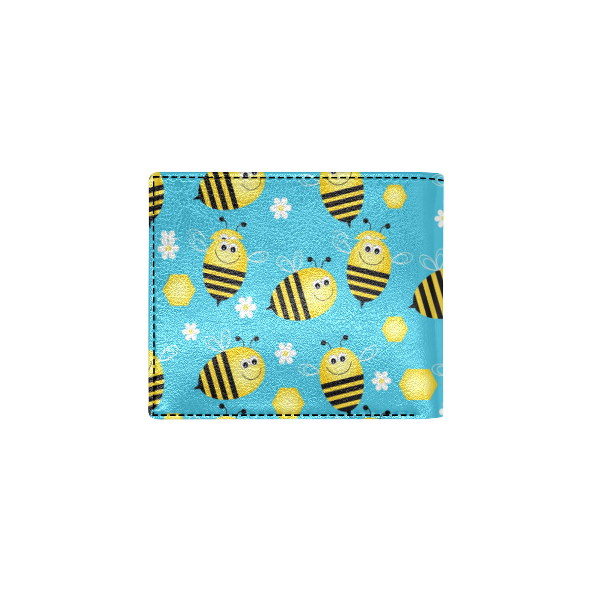 Bee Pattern Print Design BEE06 Men's ID Card Wallet