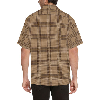 Houndstooth Brown Pattern Print Design 04 Men's Hawaiian Shirt