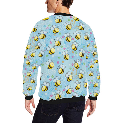 Bee Pattern Print Design BEE03 Men Long Sleeve Sweatshirt