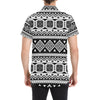 Aztec Pattern Print Design 08 Men's Short Sleeve Button Up Shirt