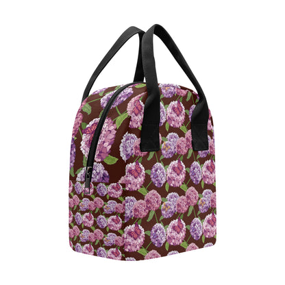 Hydrangea Pattern Print Design HD08 Insulated Lunch Bag