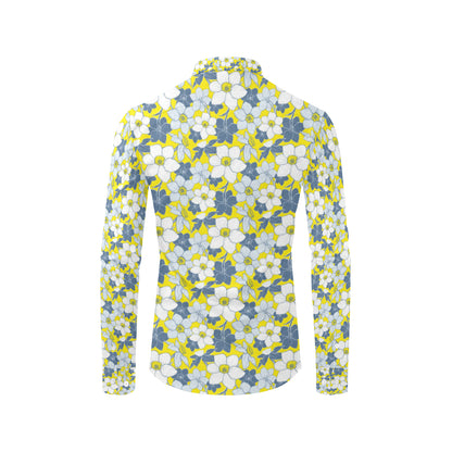 Daffodils Pattern Print Design 01 Men's Long Sleeve Shirt