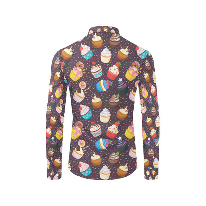 Cupcakes Party Print Pattern Men's Long Sleeve Shirt