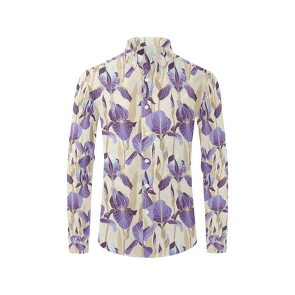 Iris Pattern Print Design IR02 Men's Long Sleeve Shirt