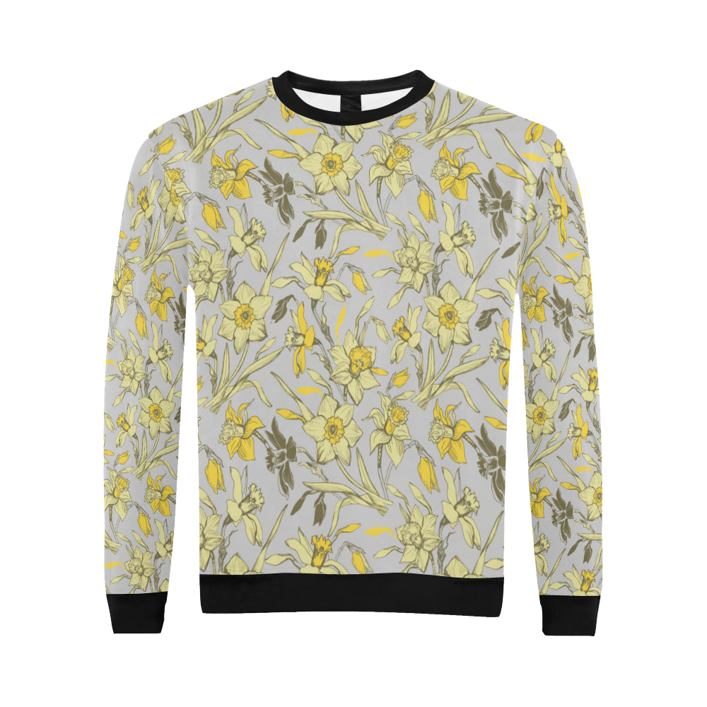 Daffodils Pattern Print Design DF05 Men Long Sleeve Sweatshirt