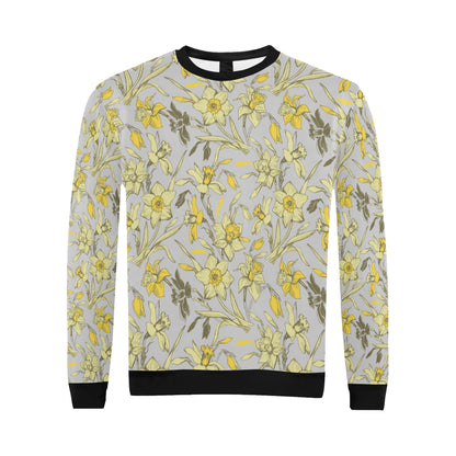 Daffodils Pattern Print Design DF05 Men Long Sleeve Sweatshirt