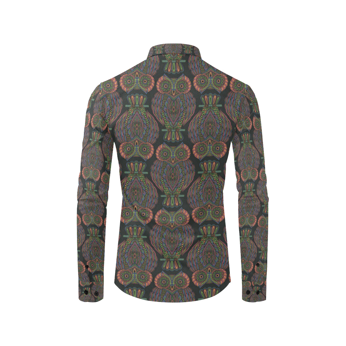 Owl Pattern Print Design A05 Men's Long Sleeve Shirt