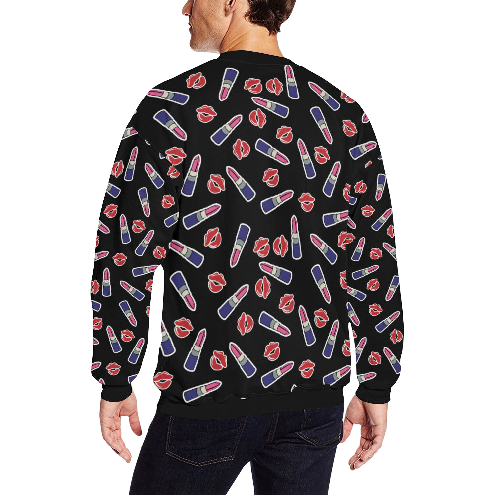 Lipstick Pattern Print Design LT01 Men Long Sleeve Sweatshirt