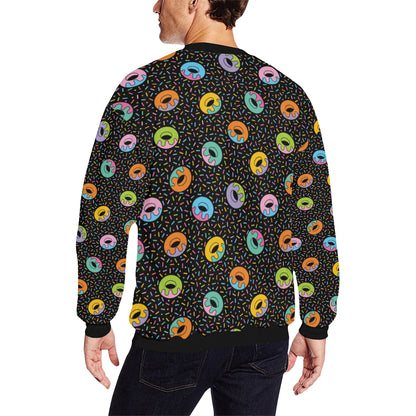 Donut Pattern Print Design DN012 Men Long Sleeve Sweatshirt