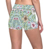 Tropical Flower Pattern Print Design TF05 Yoga Shorts