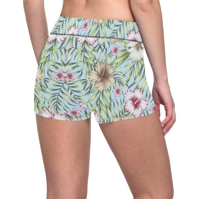 Tropical Flower Pattern Print Design TF05 Yoga Shorts