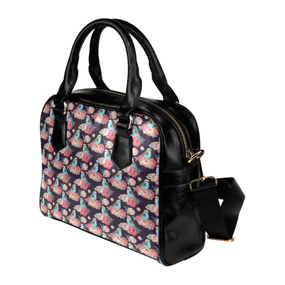 Bluebird Pattern Print Design 02 Shoulder Handbag