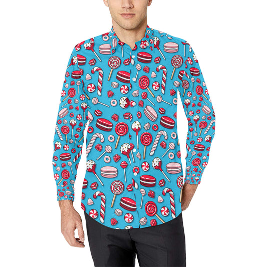 Candy Pattern Print Design 05 Men's Long Sleeve Shirt