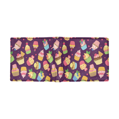 Cupcake Pattern Print Design 05 Men's ID Card Wallet