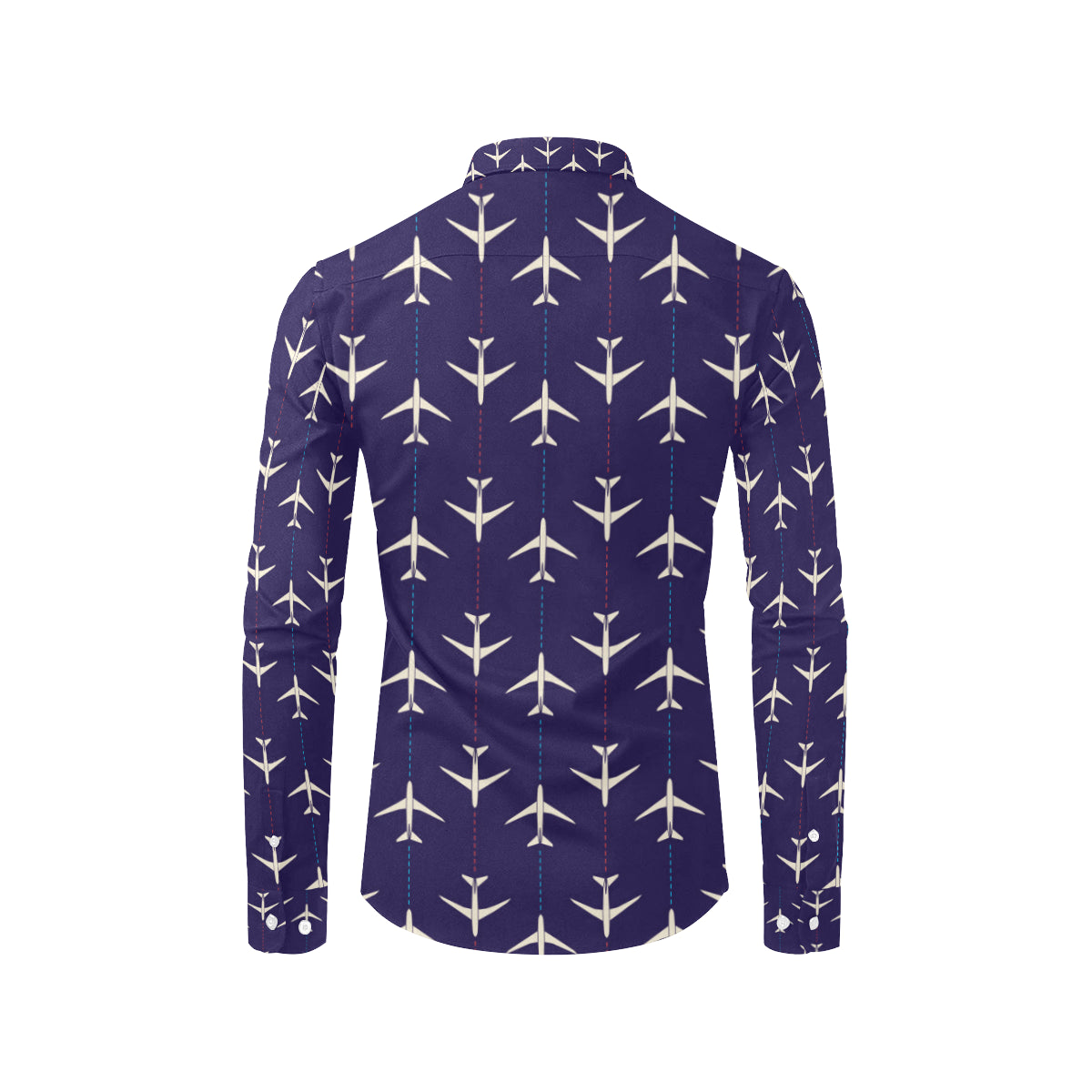 Airplane Pattern Print Design 03 Men's Long Sleeve Shirt