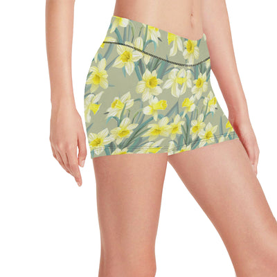 Daffodils Pattern Print Design DF01 Yoga Shorts