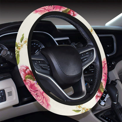 Carnations Pattern Print Design CN02 Steering Wheel Cover with Elastic Edge