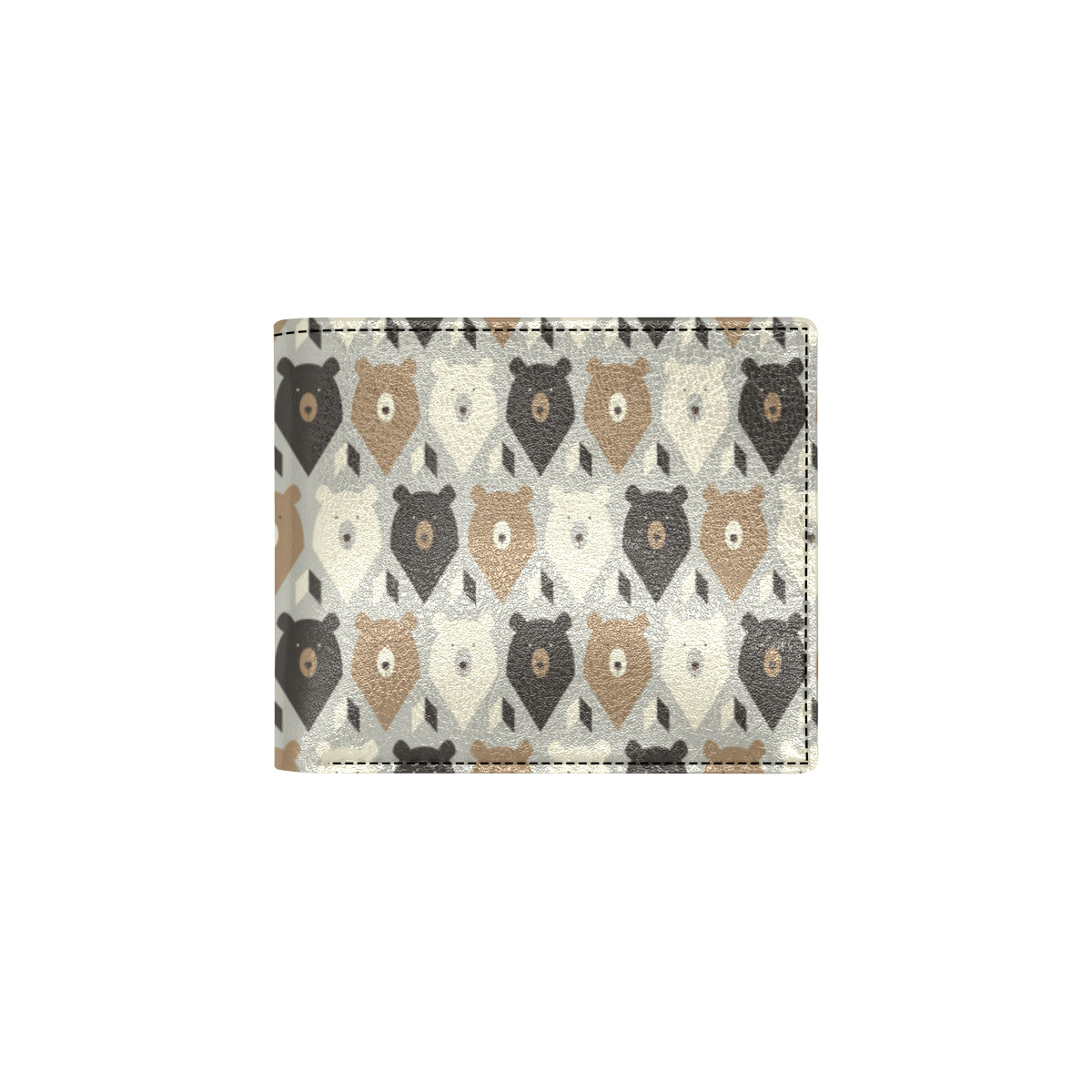 Bear Pattern Print Design 04 Men's ID Card Wallet