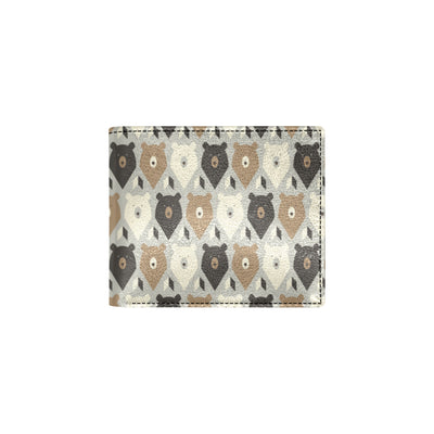 Bear Pattern Print Design 04 Men's ID Card Wallet